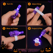 Four steps for wearing and using a finger projector ring
