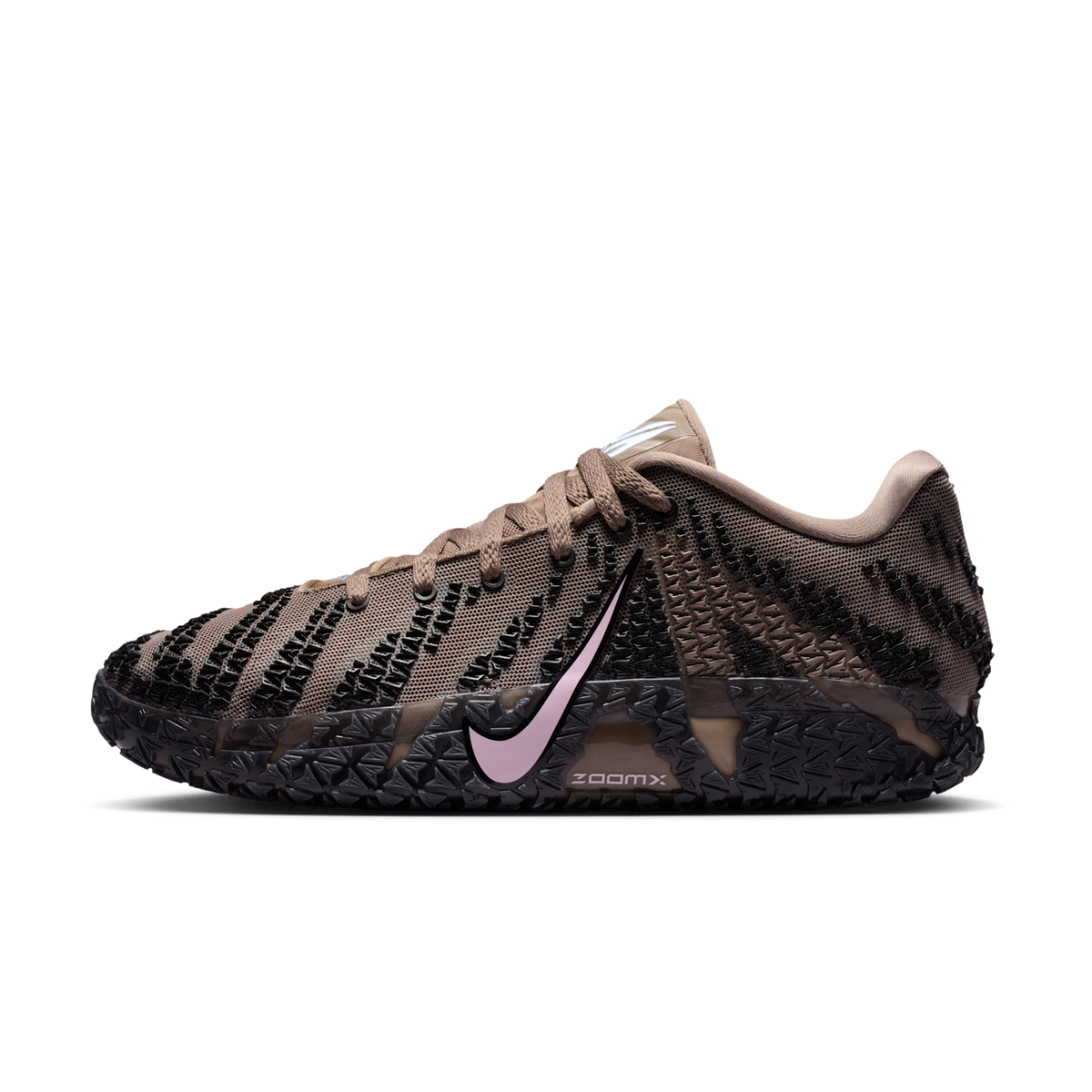 Ja 3 Basketball Shoes Showstopper / Mink Brown / Black / Pink Foam HF2794-200 - lateral side view