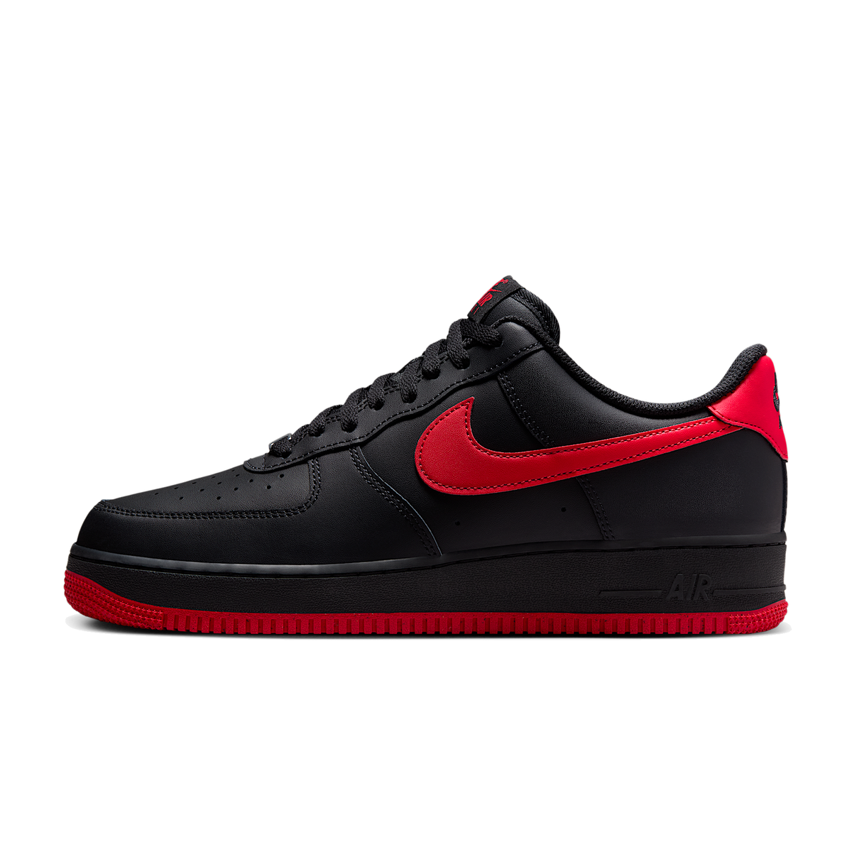 AF1 '07 Black / University Red - Black / Black / University Red - lateral side
