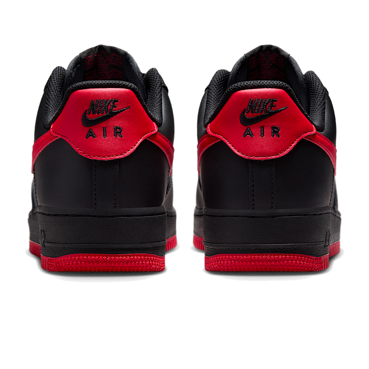 AF1 '07 Black / University Red - Black / Black / University Red - rear pair