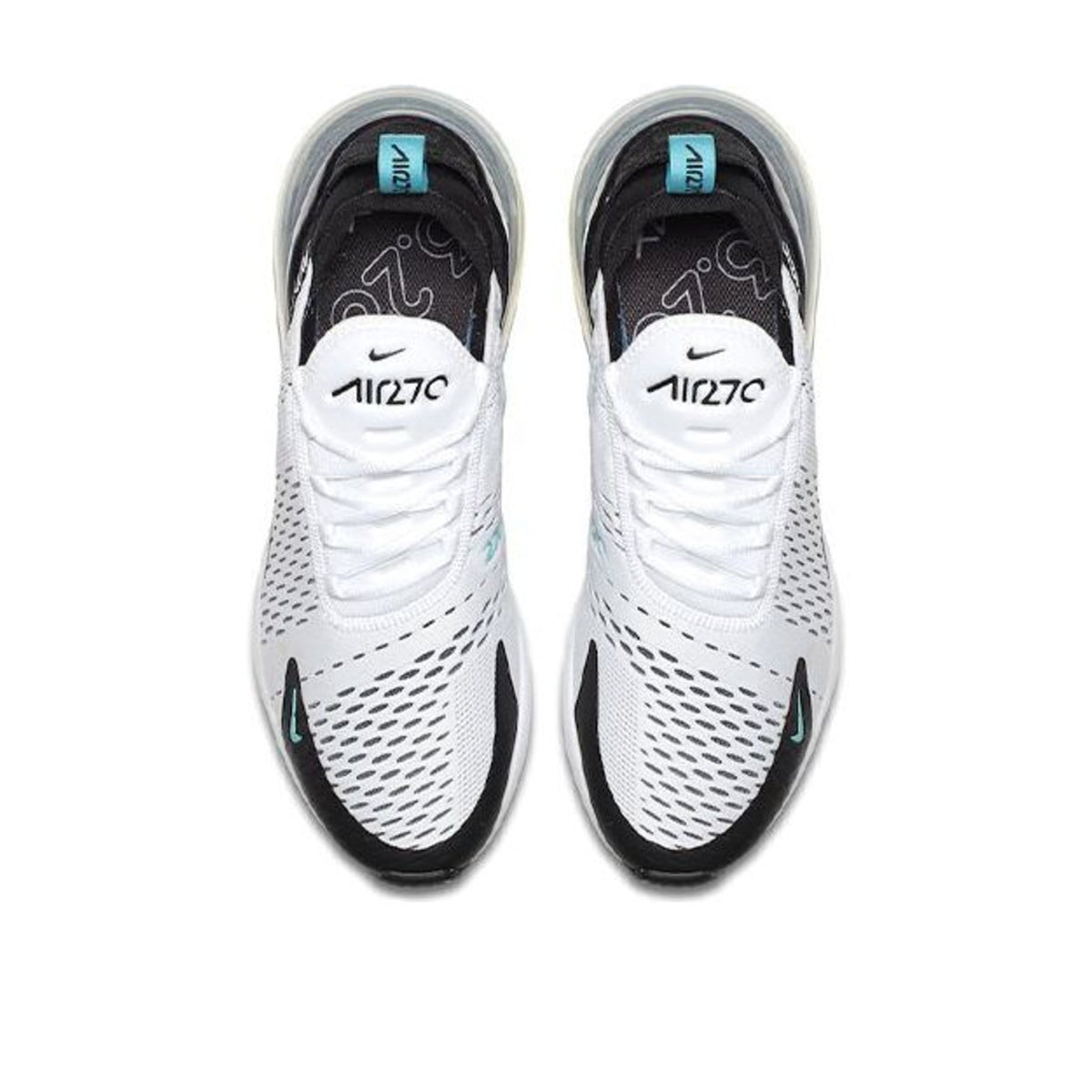 AM 270 Everyday Air Sneakers - White / Black / Dusty Cactus - top view
