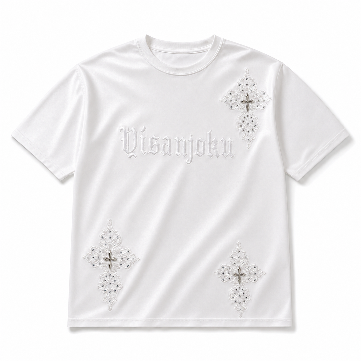 Crystal Cross Tee - silky front view