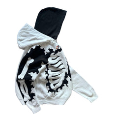 Halloween Graphic Streetwear Hoodie - 3D Skeleton - Black angled view