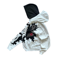 Halloween Graphic Streetwear Hoodie - 3D Skeleton - Black back view